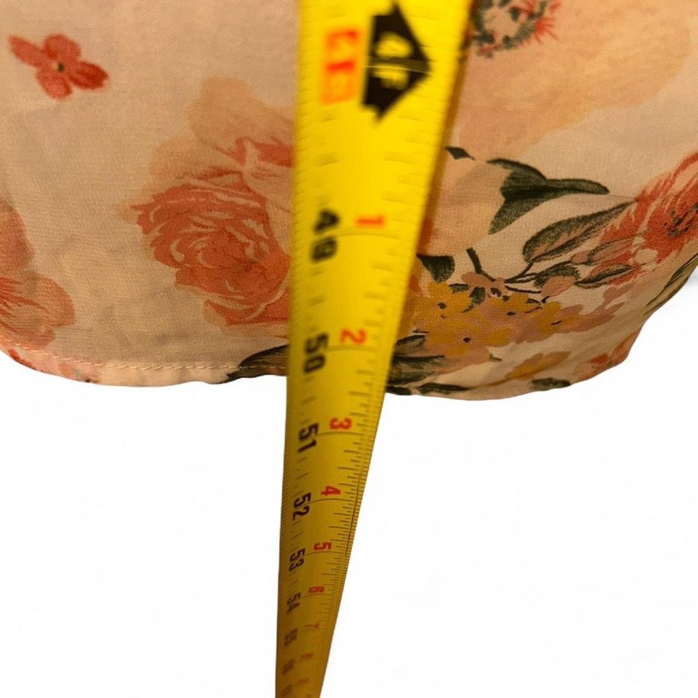 Lulu's Pink and Cream Floral Midi Dress - Picture 6 of 9